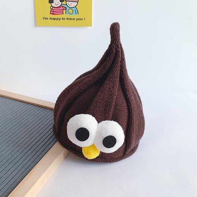 Unisex infant googly eyes beanie, a soft and comfortable cotton hat for babies.