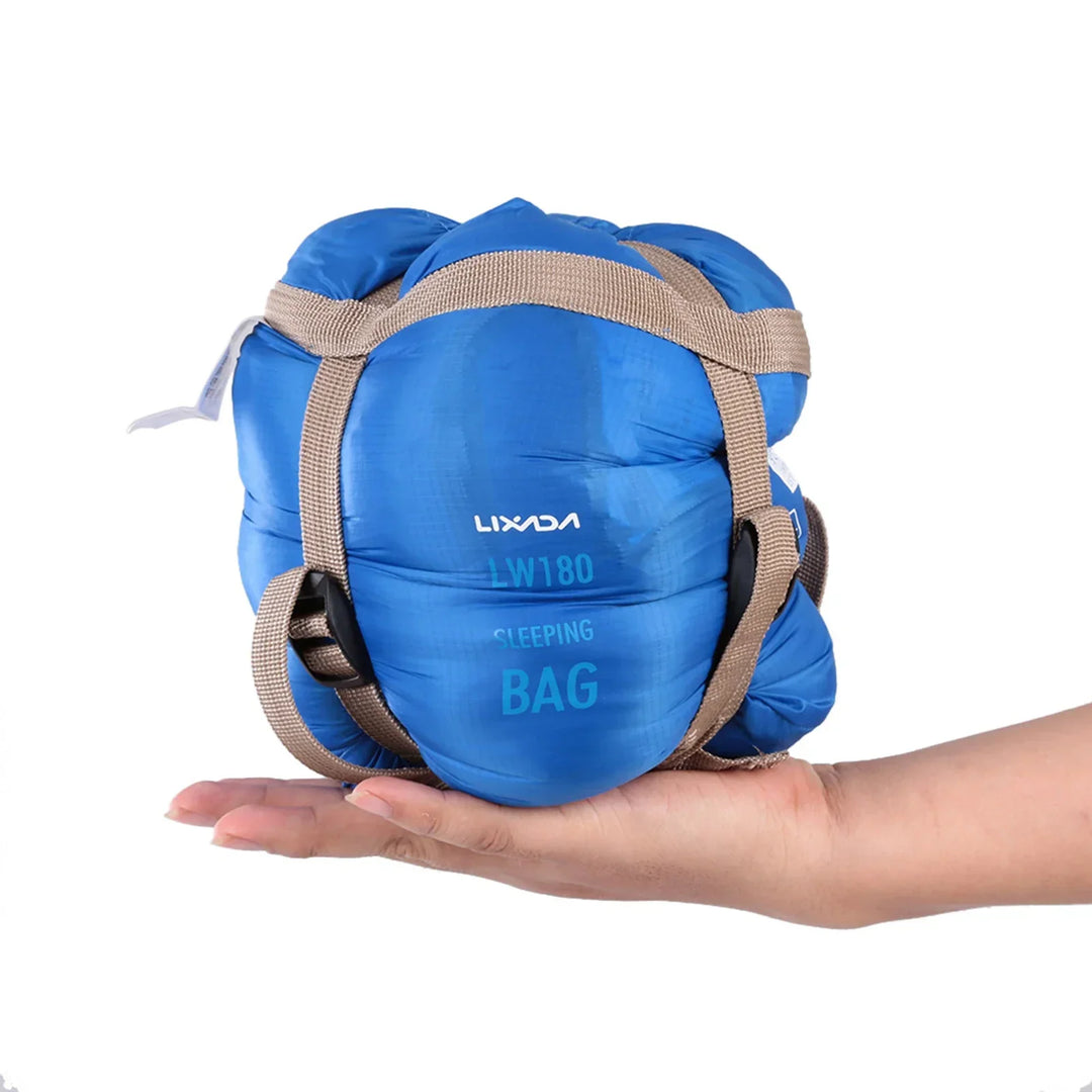 Adult's ultralight compact envelope sleeping bag, designed for comfortable camping & hiking.