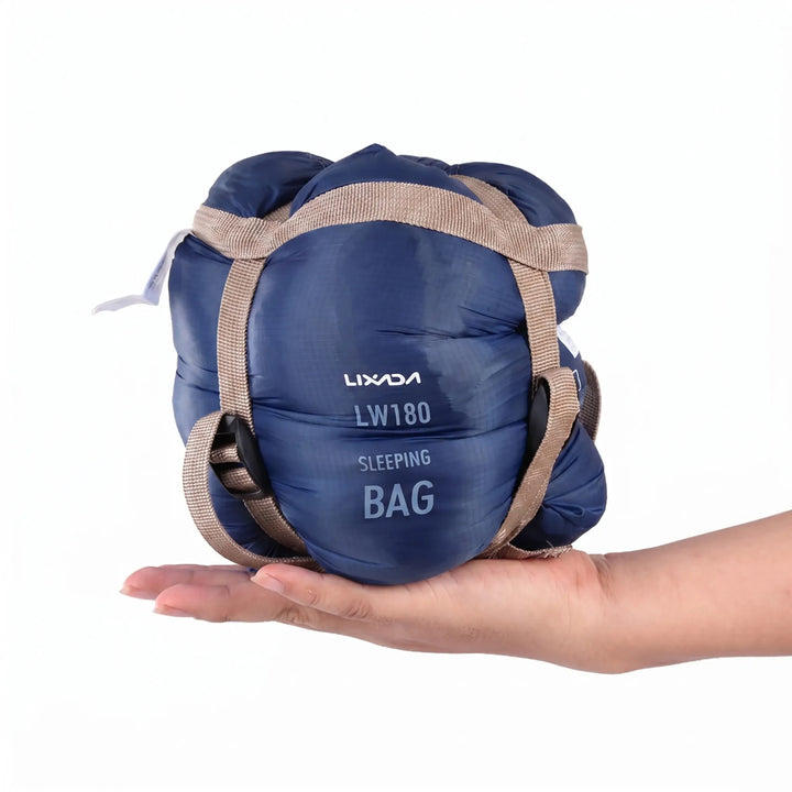Unfolded ultralight compact adult's sleeping bag, an essential for comfortable camping and hiking.