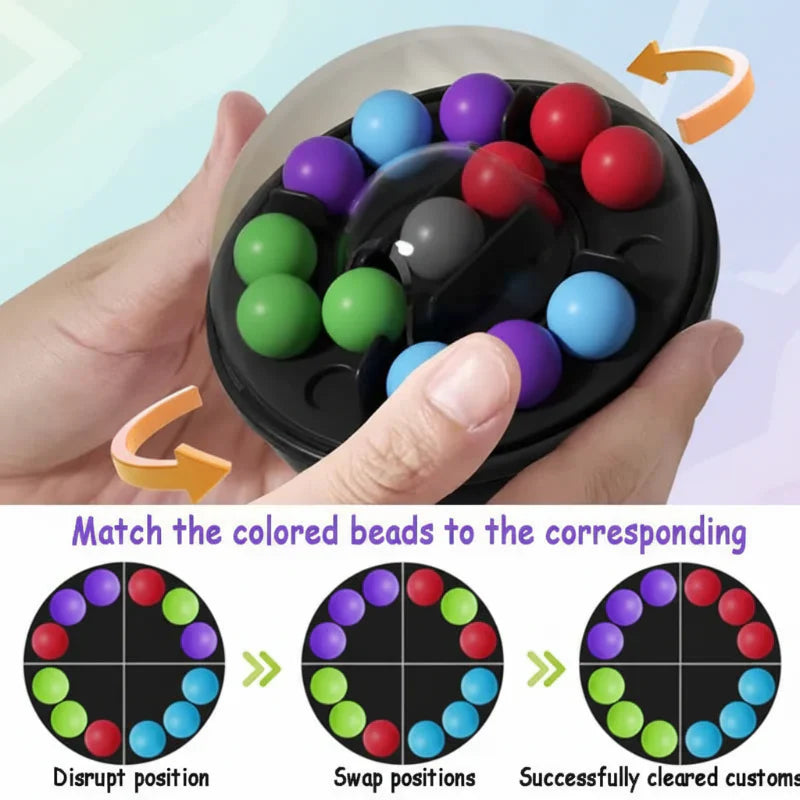 Hand holding a compact logic thinking puzzle, ideal for on-the-go stress relief