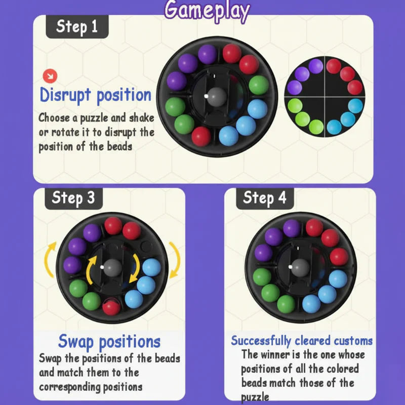 Multicolored portable logic game, a fun educational toy and brain teaser