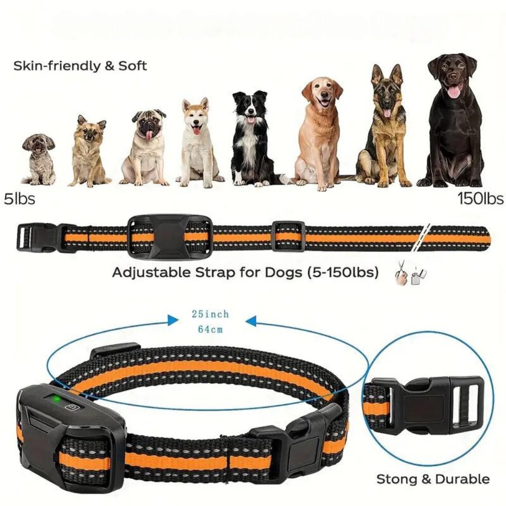 Pet's advanced training collar for dogs, waterproof & rechargeable. Aids in obedience and behavior correction.