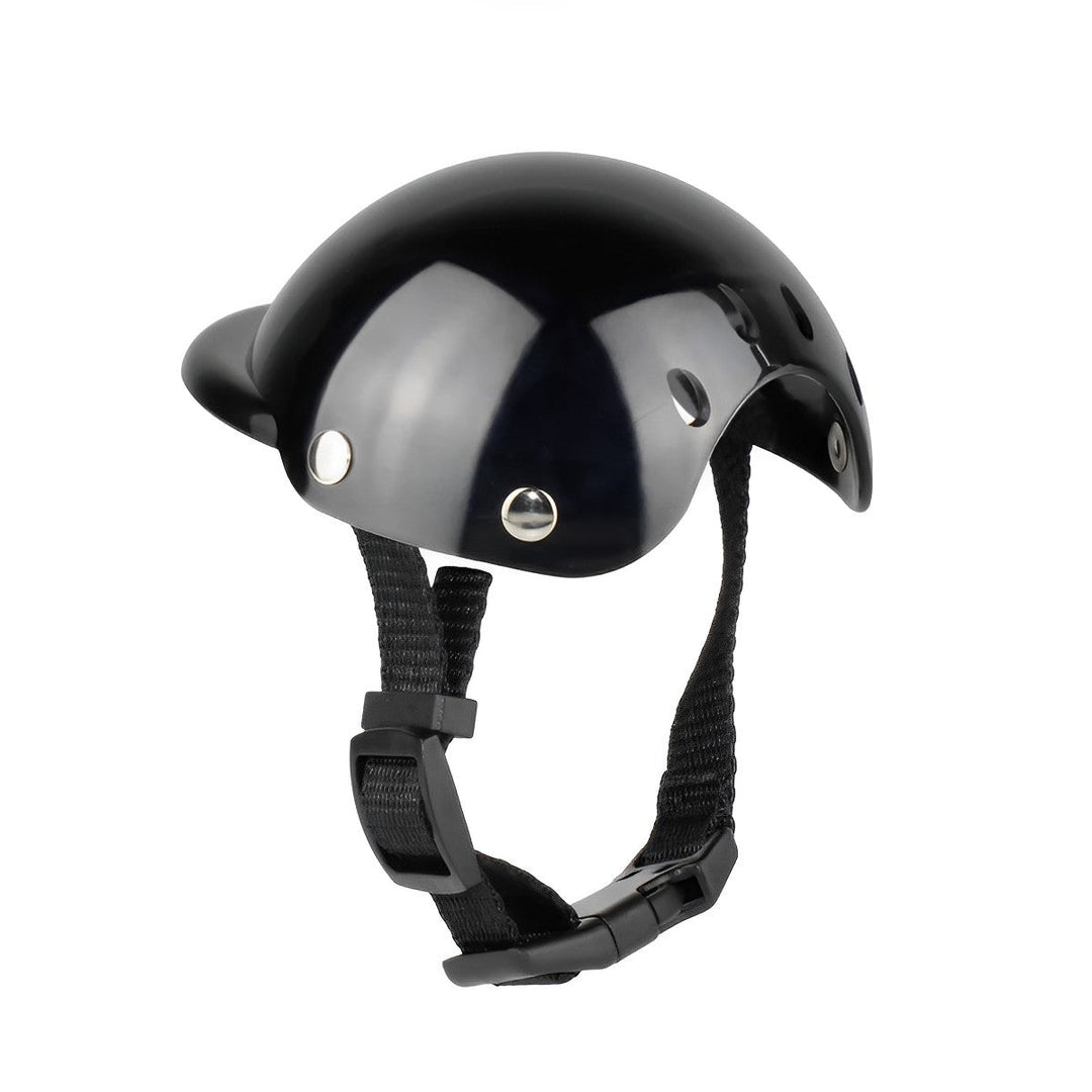 Dog motorcycle helmet and pet goggles set for ultimate pet protection. Stylish dog gear for travel and adventure.