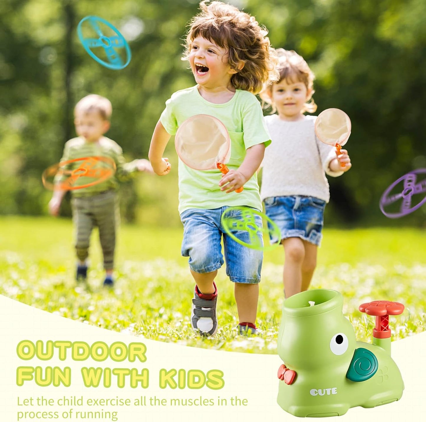 AeroFly yellow flying disc in flight against a clear sky, great for sport toy and family fun.