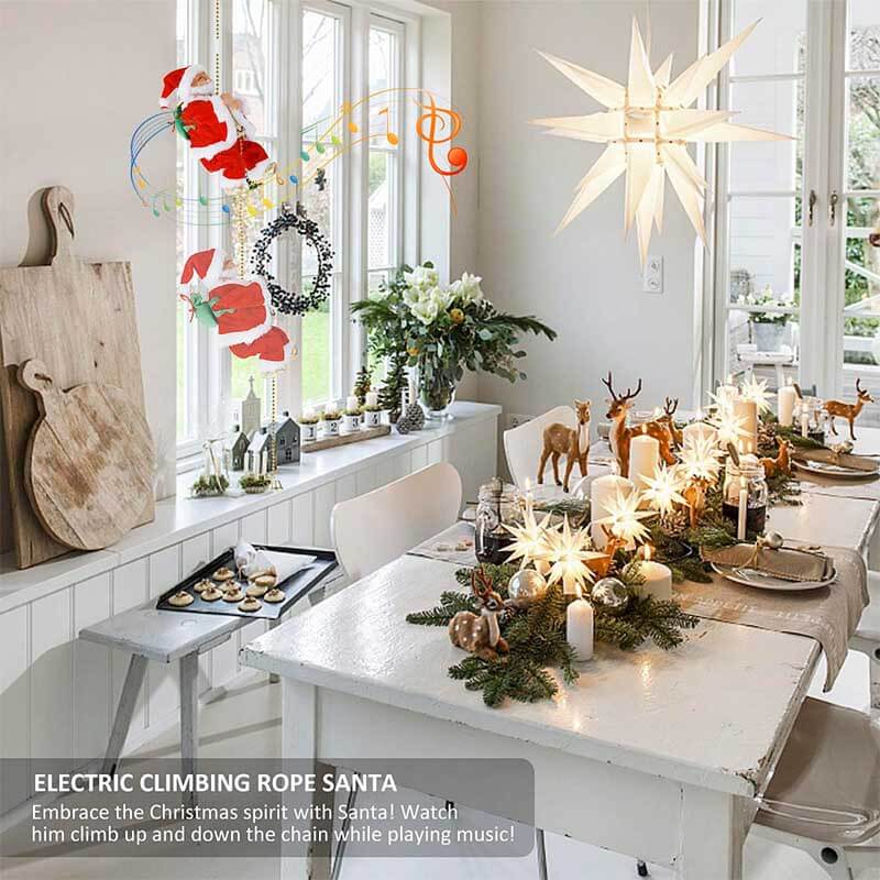 Musical animated Climbing Santa Claus holiday decor, bringing festive cheer and a playful touch to Christmas