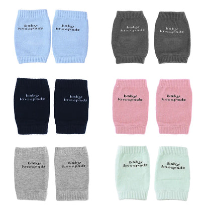 Anti-skid baby knee pads & elbow cushions in soft cotton for crawling infants, two pairs set