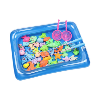 Family enjoying AquaCatch Kids Magnetic Fishing Game, promoting fun and learning for toddlers and kids.