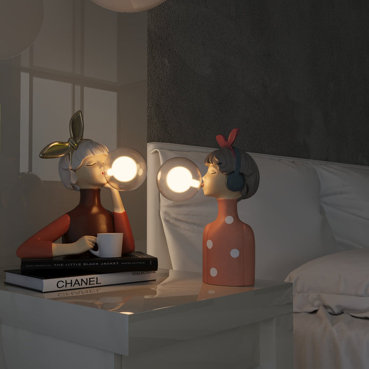 Versatile CraftGlow table lamp, modern artisan lighting for bedroom, living room, or office decor.