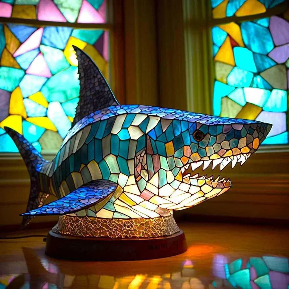 Stained glass animal decor lamp, a distinctive piece that doubles as functional light.
