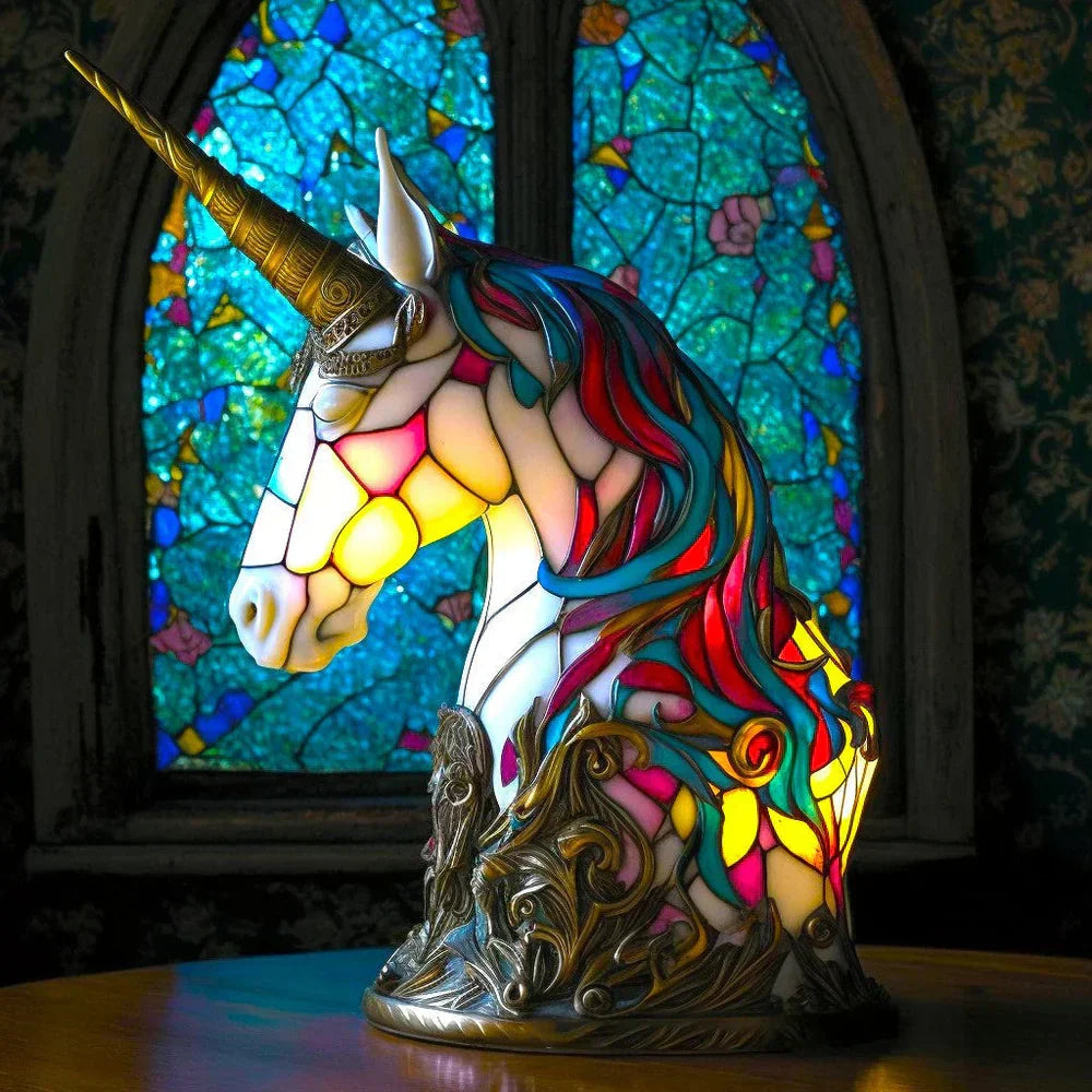 Artistic glass animal lamp, beautiful stained glass design for distinctive home decor.