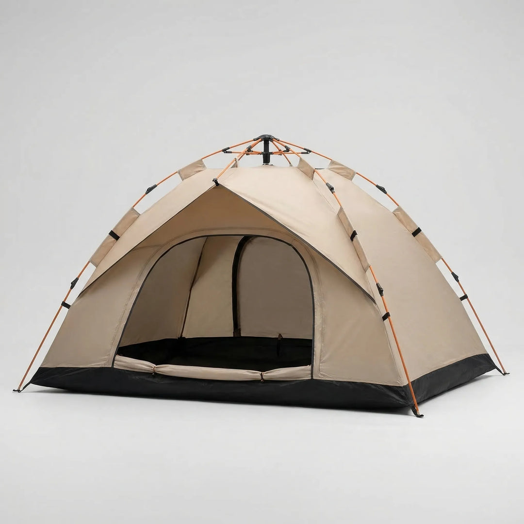 Waterproof 4-person camping tent, ideal for beach shelter & outdoor adventures. Quick-open & easy setup.