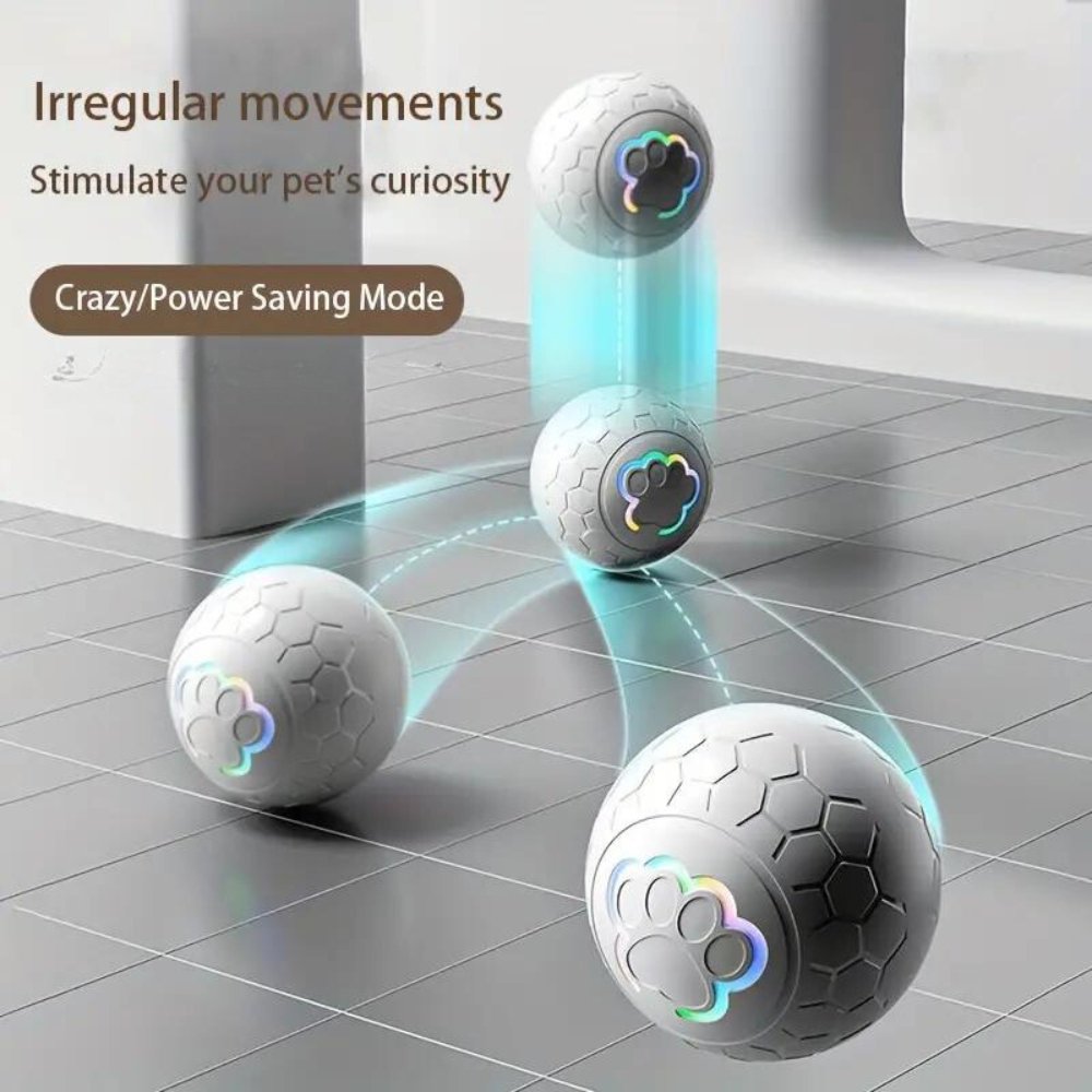 Engaging automatic bouncing dog enrichment toy ball, designed for active playtime.