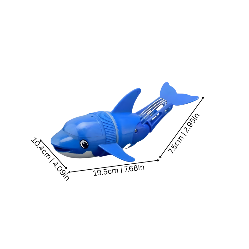 Blue dolphin bath toy, automatic swimming action, perfect for fun kids' playtime