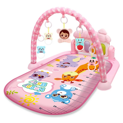 Portable baby playmat and activity gym for on-the-go sensory fun