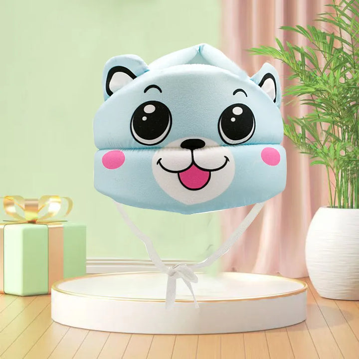 Soft crawling helmet for babies, animal-themed head protection gear