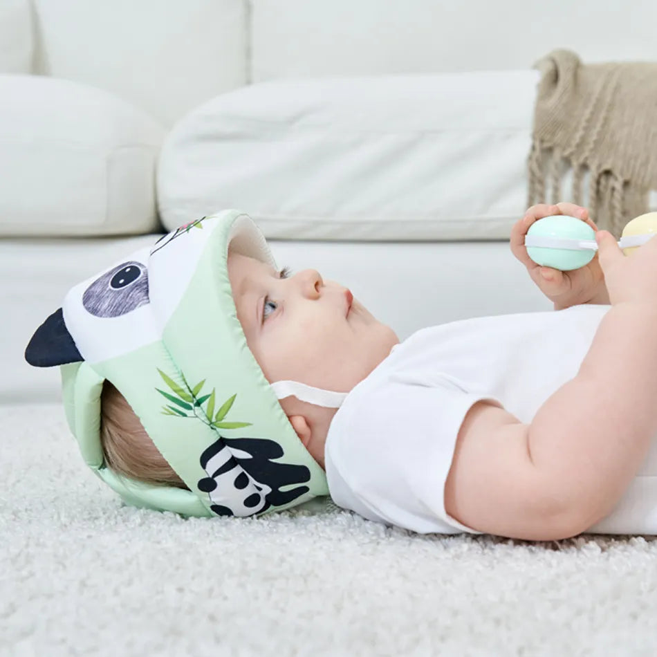 Infant soft helmet with adjustable fit, animal design for head safety