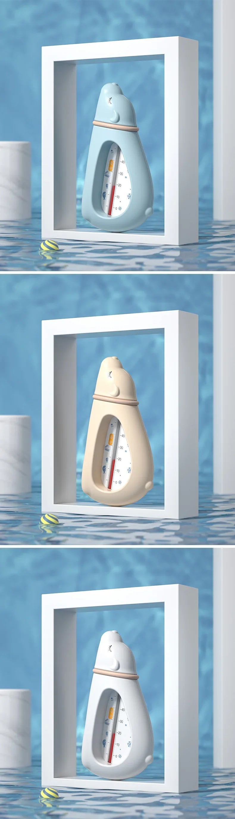 Innovative aircraft bath thermometer, providing peace of mind for parents during newborn care.