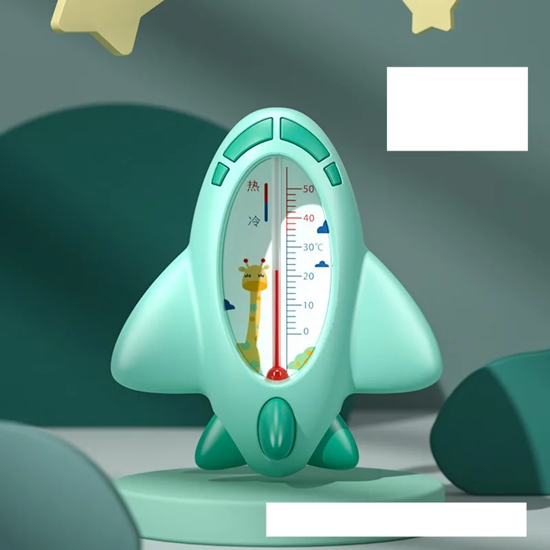 Precision baby bath thermometer in an aircraft design, ensuring child safety at bath time.