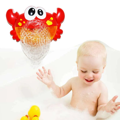Colorful crab bubble machine, a sensory baby toy for exciting water play in the bath