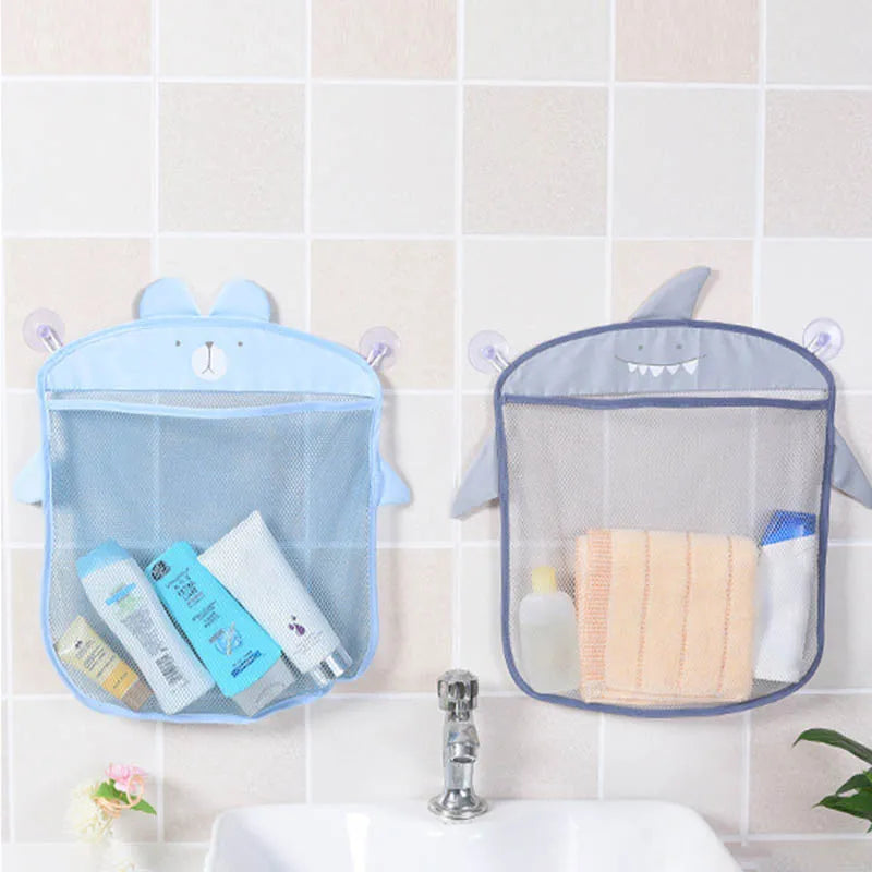 Mesh baby bath caddy, animal themed, keeps bathtub clutter-free, easy to clean