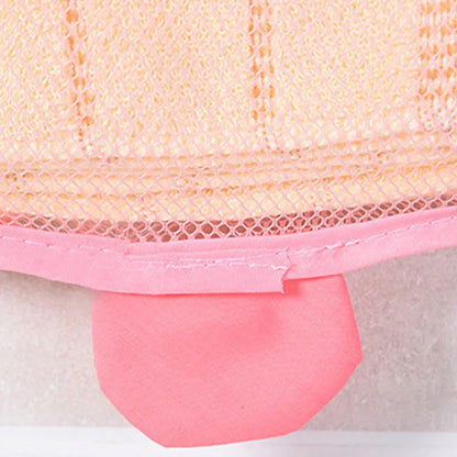 Breathable mesh bath toy holder for babies, animal design, promotes air drying of toys