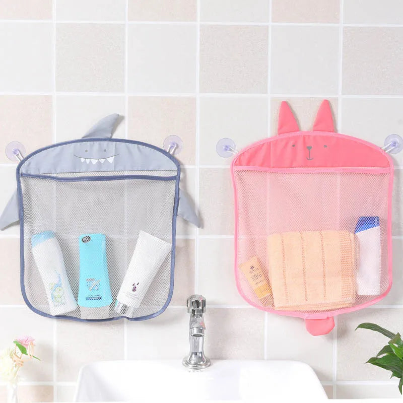 Froggy baby bath caddy mesh bag, perfect for storing children's bath toys, secure suction