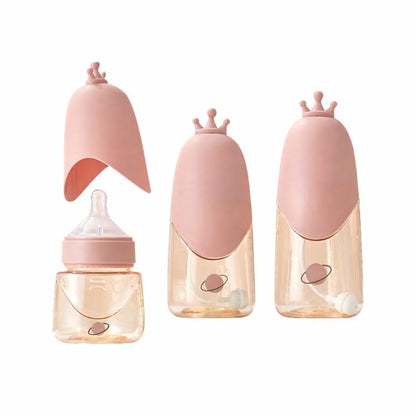 Complete baby bottle set with soft silicone for anti-colic feeding, ideal for infants and newborns