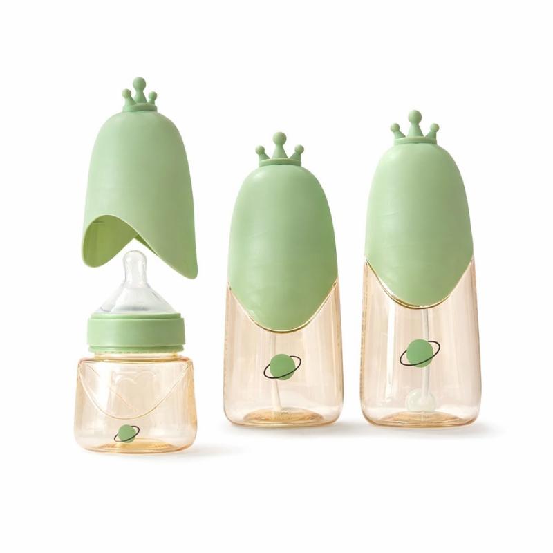 Gentle soft silicone baby bottle set, anti-colic design for comfortable feeding, essential newborn accessory