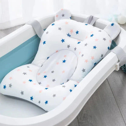 Infant support bathtub cushion, anti-slip design for secure and comfortable baby bath time.