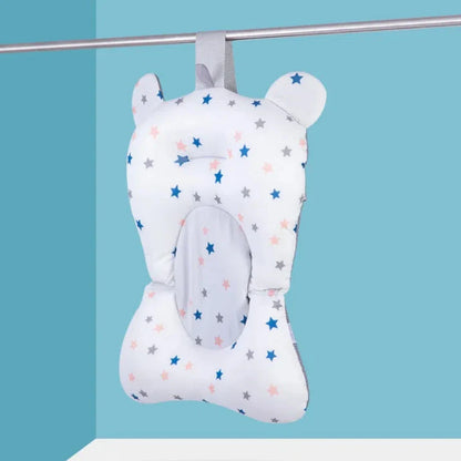 Newborn safety bath cushion, soft anti-slip support for a gentle and secure bathing experience.