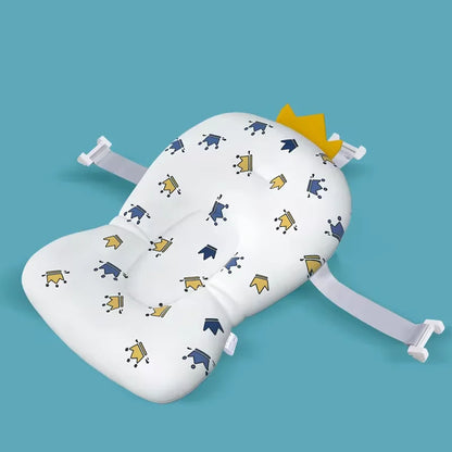 White baby anti-slip bathtub cushion, ideal infant bathing support and newborn safety gear.