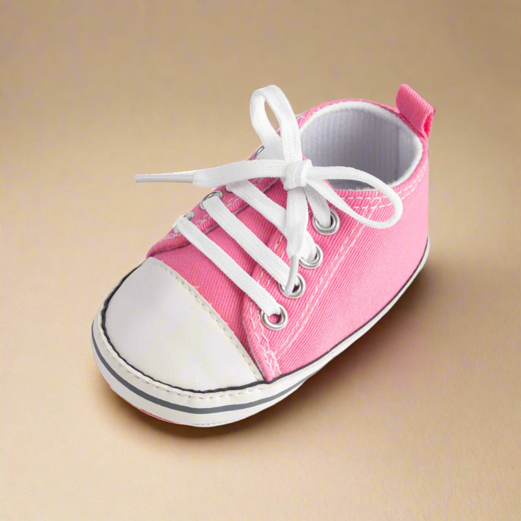 Baby anti-slip canvas sneakers, durable and breathable fabric for active infants, velcro fasten