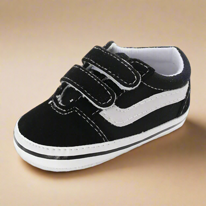 Pair of baby canvas sneakers, anti-slip design for first walkers, soft soles for comfort