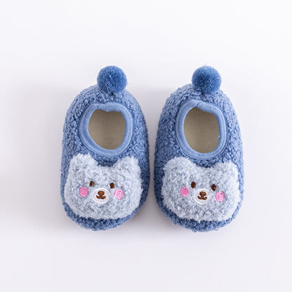 Anti-slip infant socks with a playful bear graphic, offering comfort and safety for babies