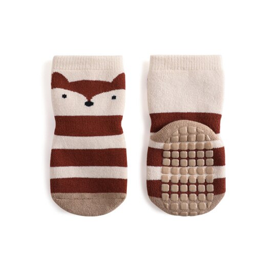 Toddler anti-slip floor socks with grippers, comfortable baby footwear for walking.