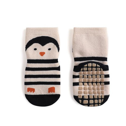 Newborn anti-slip socks, seamless elastic baby footwear for crib comfort.
