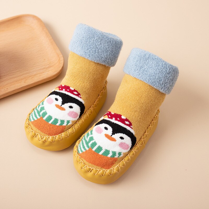 Cute baby socks with polka dot patterns and anti-slip soles for active toddlers