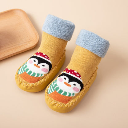 Cute baby socks with polka dot patterns and anti-slip soles for active toddlers
