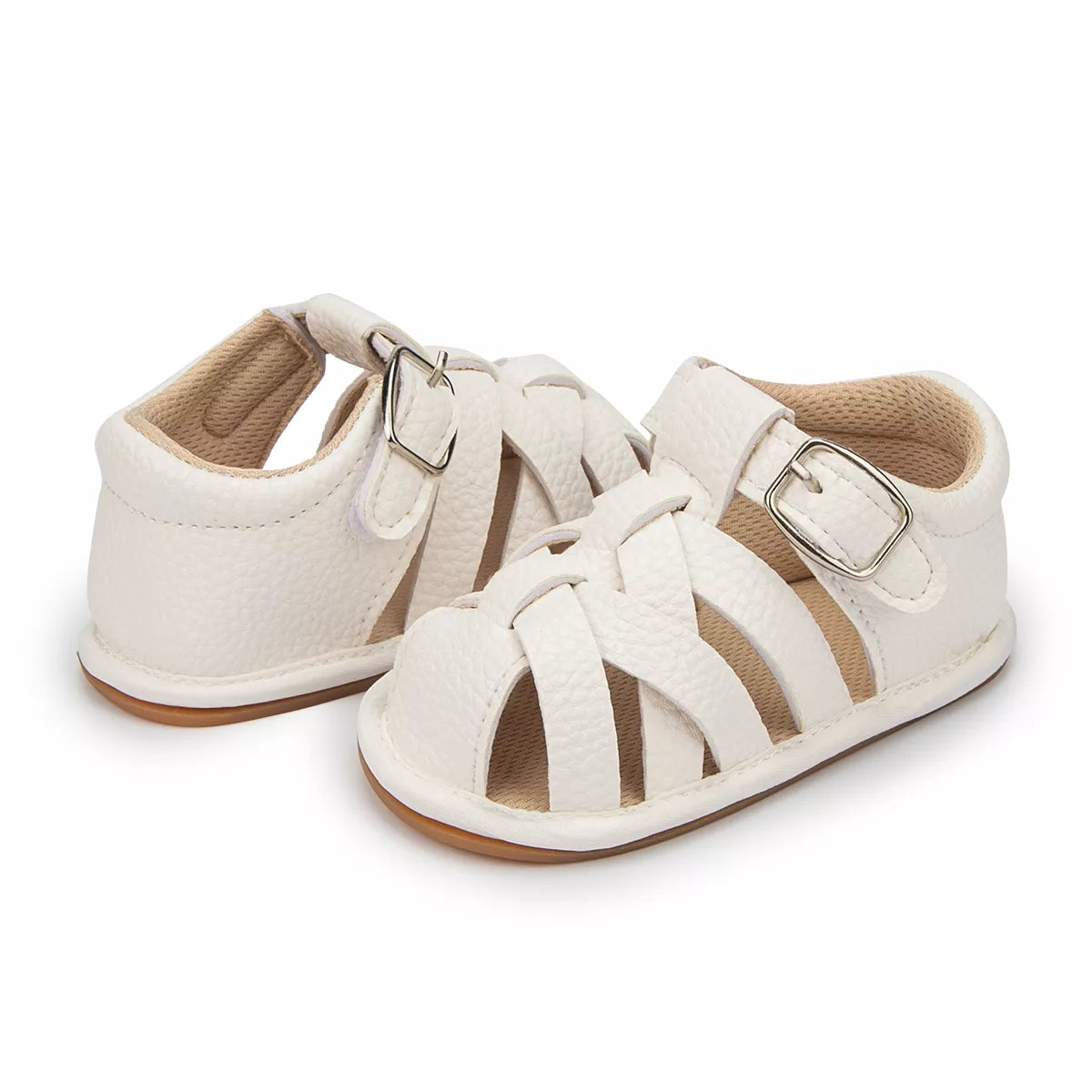 Infant anti-slip sandals with a breathable soft sole for warm weather
