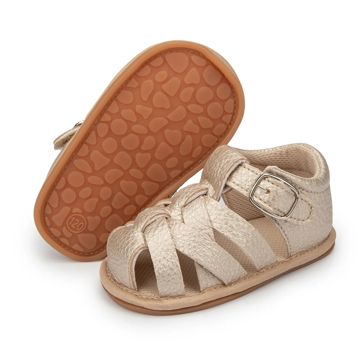 Durable anti-slip soft sole baby sandals, built for crawling and walking