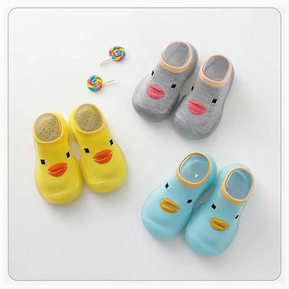 Breathable baby sock shoes with anti-slip grip for infants learning to walk