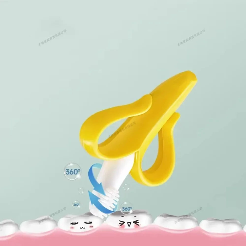 Soft silicone Baby Banana Teething Toothbrush, gentle gum soother for infants and newborns