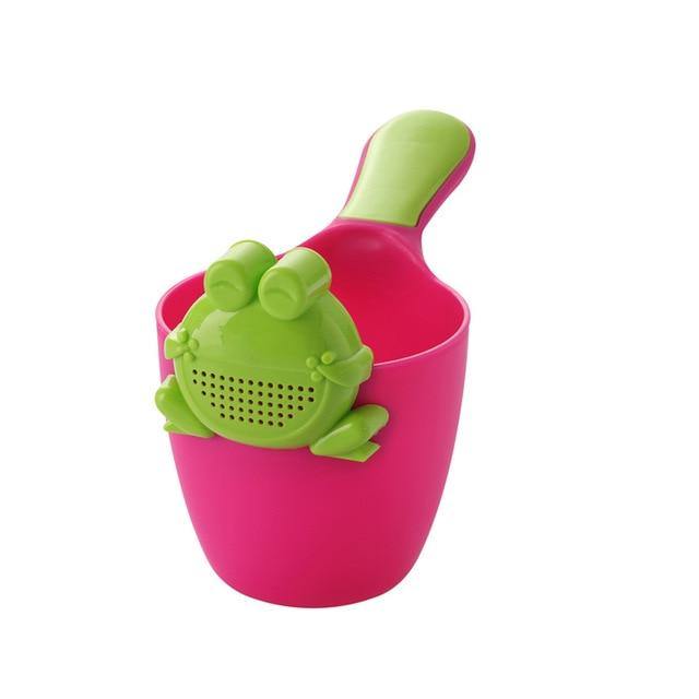 Versatile baby bath accessory: shampoo rinser cup, also usable for general infant bathing