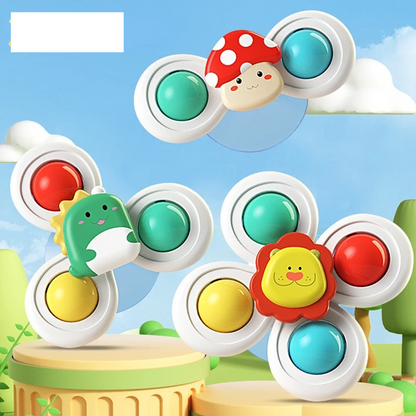 Gift set of baby suction spinner toys, an engaging present for new parents and early development.