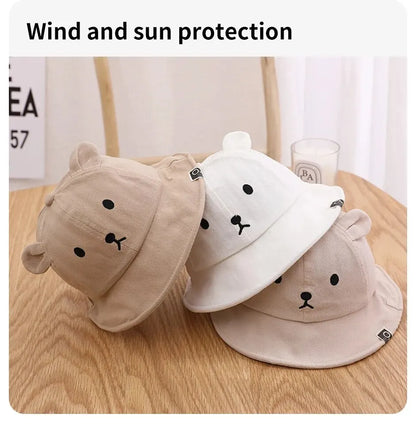 Newborn essentials: cotton bear ear sun hat, gentle and protective