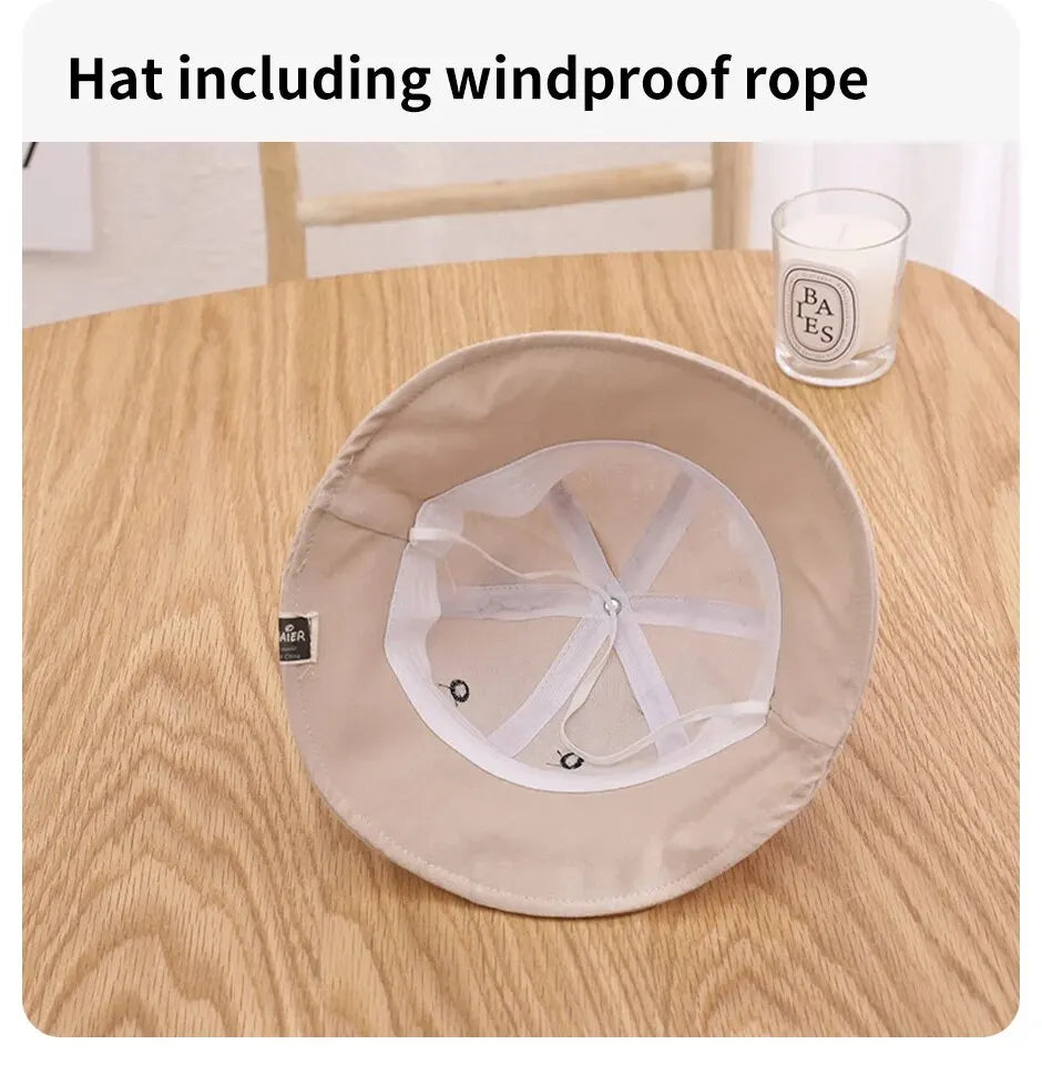 Summer baby hat, cotton bear bucket style, unisex outdoor wear protection