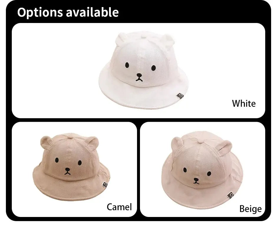 Comfortable cotton baby sun hat, bear ear design for cute protection