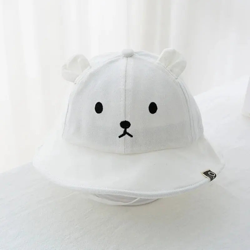 Newborn baby bear hat, soft cotton for ultimate comfort and sun safety