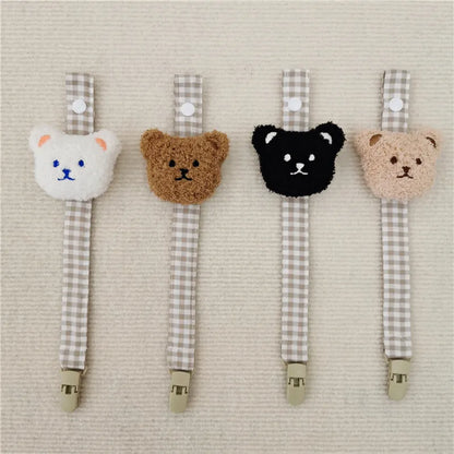 Portable bear teether clip, safeguards pacifiers from dirt and falls