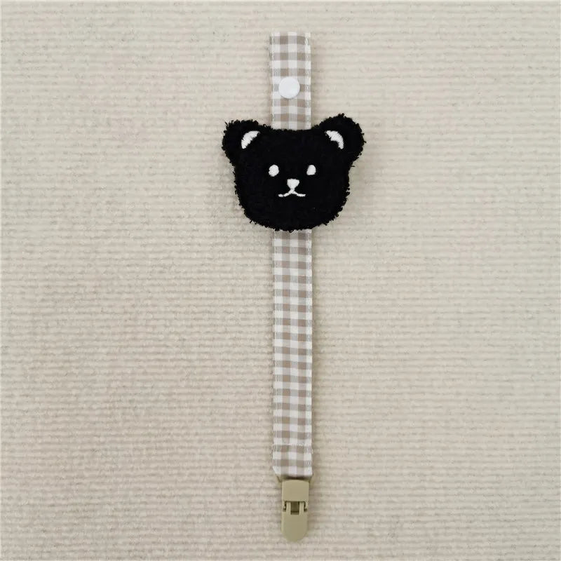 Adjustable bear pacifier clip, fits various clothing and baby gear